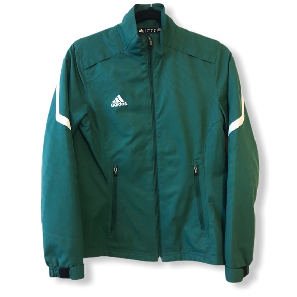 adidas green and white jacket